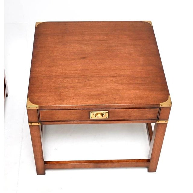 Wood Military Campaign Side Tables, 1950s, Set of 2 For Sale - Image 7 of 10