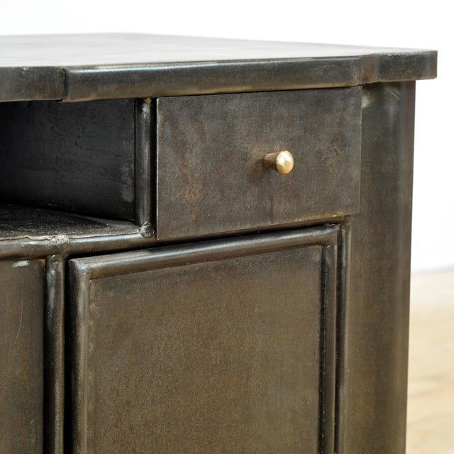 Black Iron Bedside Table, 1930 For Sale - Image 8 of 11