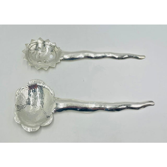 Metal 1980s Emilia Castillo Sun & Cloud Serving Utensils, Hand Signed, Mexican Modern Design For Sale - Image 7 of 18