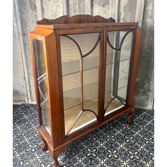 Vintage Art Deco Cocktail Display Cabinet in Walnut and Mahogany, 1930s For Sale - Image 13 of 18
