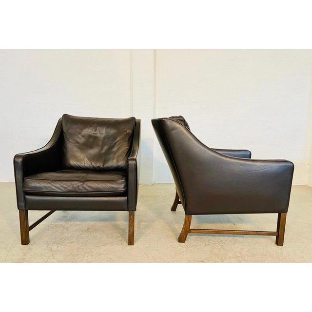 Vintage Scandinavian Fredrik Kayser Brown Leather Lounge Chairs, 1960s, Set of 2 For Sale - Image 9 of 18