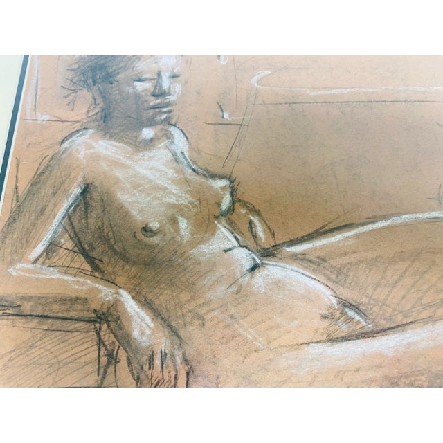 Drawing/Sketching Materials Mid Century, Vintage Academy Style Female Nude Study in Charcoal For Sale - Image 7 of 10