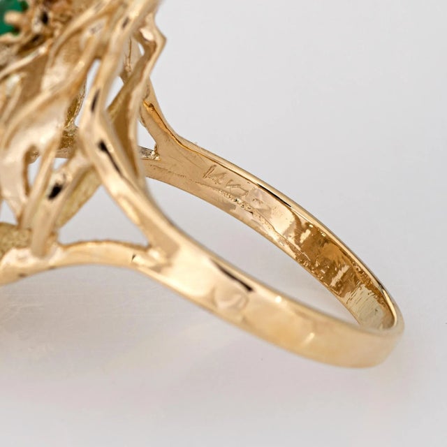 Metal Vintage Diamond Butterfly 14k Yellow Gold Ring Size 10.5 For Sale - Image 7 of 7