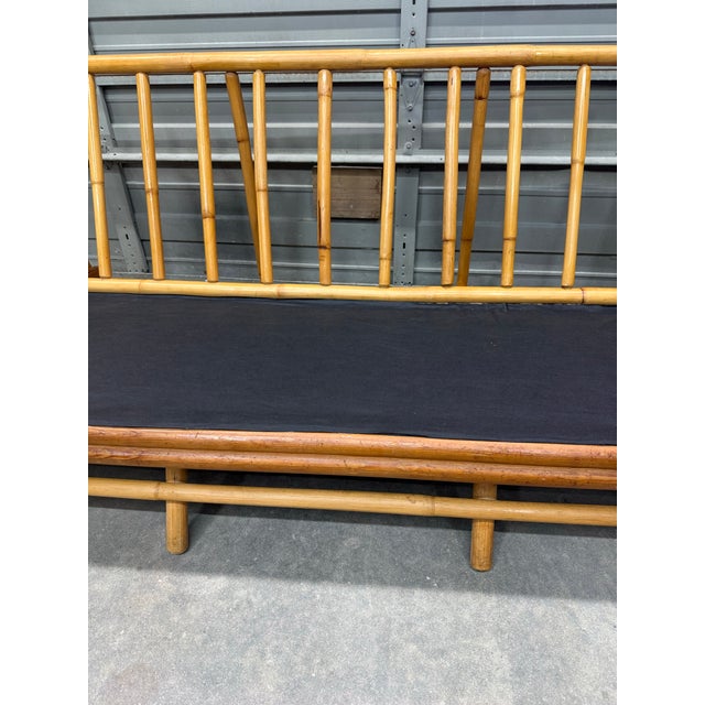 Mid-Century Modern Bamboo Rattan Mid-Century Sofa For Sale - Image 3 of 12