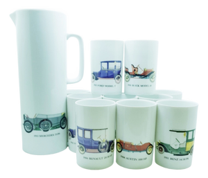 Porcelain Oldsmobile Drinks Set, 1970s, Set of 13