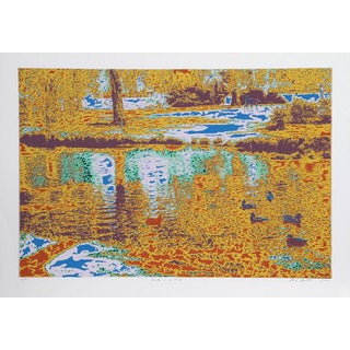 1980 Max Epstein "Ducks in a Pond" Print For Sale