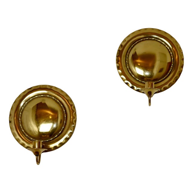 Mid-Century Modern Swedish Brass Sconces, Set of 2 For Sale