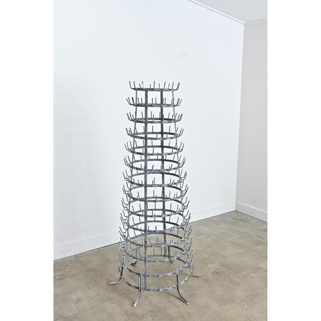 French 1920s Massive Zinc Bottle Drying Rack For Sale - Image 9 of 12