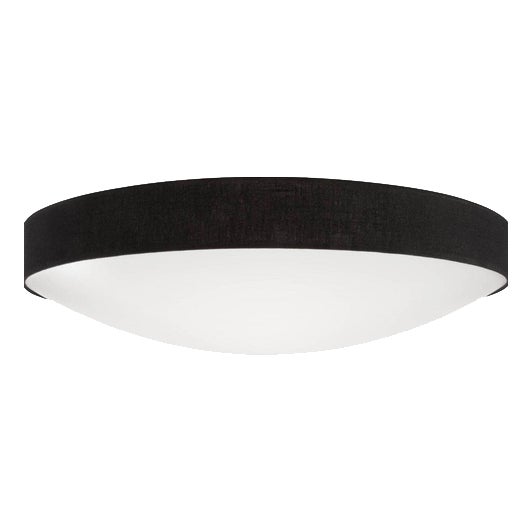 Kant Ceiling Lamp in Black Textile & Opal Acrylic from Konsthantverk, Sweden For Sale