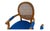 1970s A Set of Vintage Cobalt Blue French Provincial Louis XVI Style Oval Cane Rattan Arm Chairs For Sale - Image 5 of 7