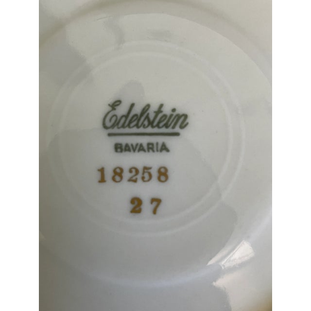 Early 20th Century Edelstein Bavaria 18258 Heavy Gold Gilt Flower Tea Set Trio - Teacup, Saucer and Plate For Sale - Image 5 of 13