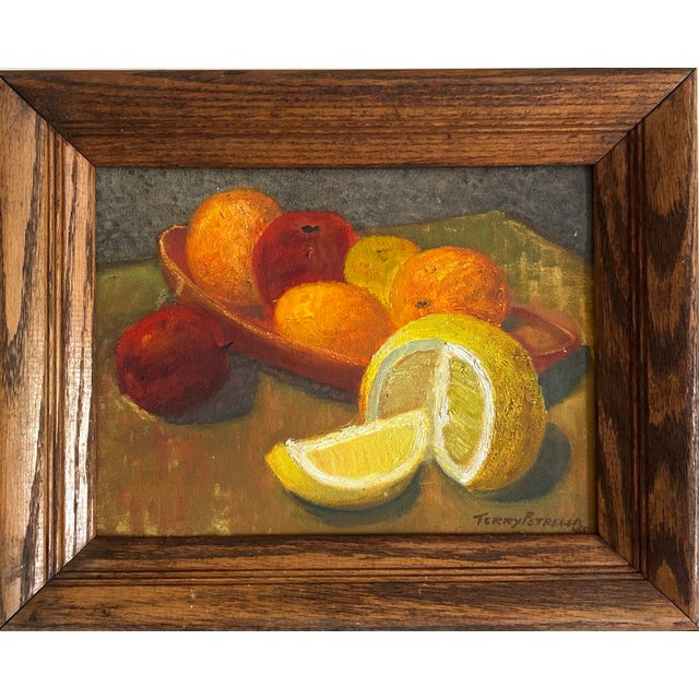 Impressionist Vintage 1965 Impressionist Still Life Oil Painting of Fruit For Sale - Image 3 of 7