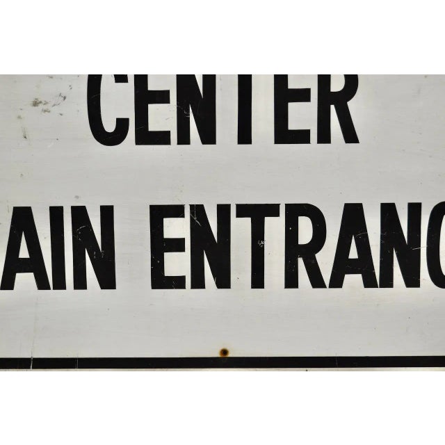 Vintage Information Sign - 1940's Hand Painted, Metal 3'x2' For Sale In Atlanta - Image 6 of 8