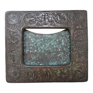 Antique Tiffany Studios New York Bronze Zodiac Signs Picture Frame 8.5" X 7.25" For Sale