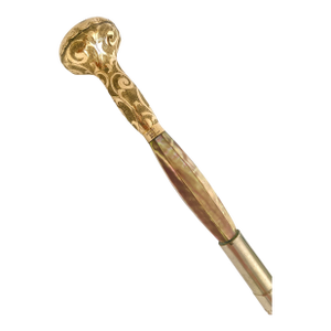 Victorian Gold Plated Mother of Pearl Walking Stick