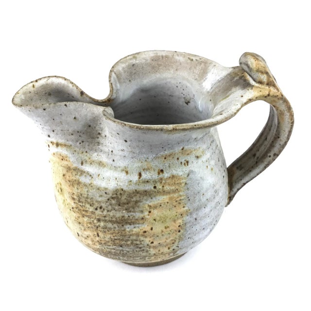 Vintage Studio Pottery Glazed Pottery Pitcher For Sale - Image 11 of 13