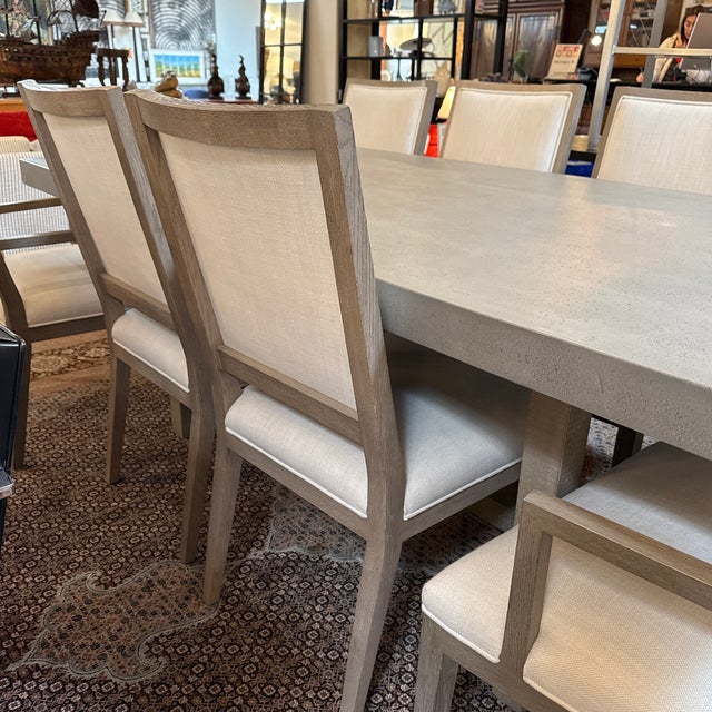 Van Thiel for Restoration Hardware Linen Dining Chairs, Set of Eight For Sale - Image 12 of 12