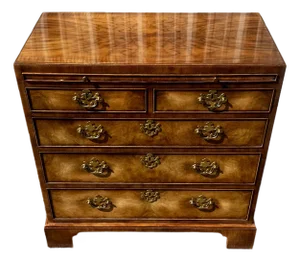 Baker 18th Century English Style Walnut Bachelor's Chest