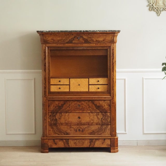 Antique Louis Philippe Biedermeier Secretary For Sale - Image 5 of 18