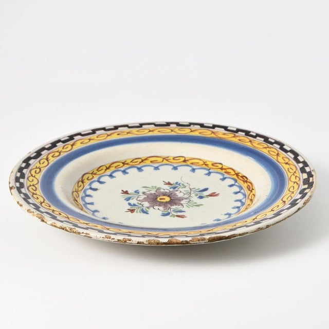 Dutch Polychromed Delftware Plate, 1800s For Sale - Image 10 of 10