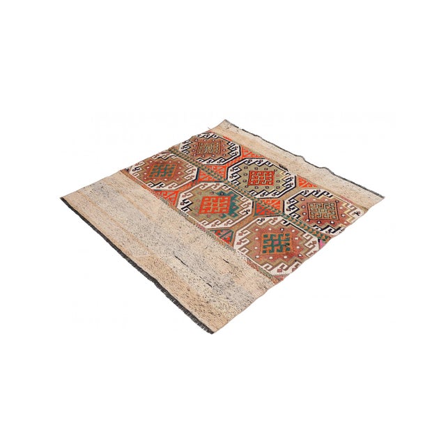 Handwoven vintage decorative kilim rug from Marash region of Turkey. Approximately 50-60 years old. In good condition....