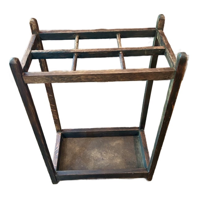 Antique Mission Oak Primitive Walking Stick Umbrella Stand For Sale
