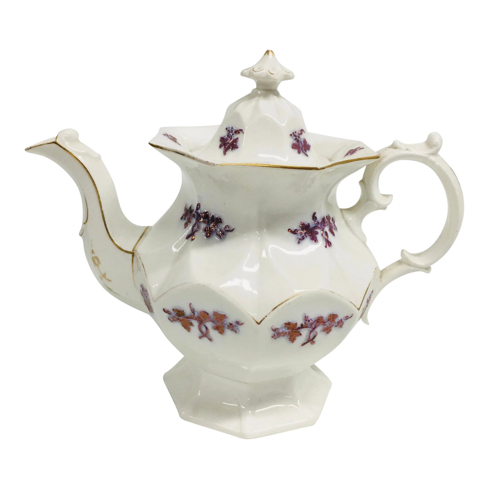 Antique English Chelsea Ware Ironstone Tea Pot | Chairish