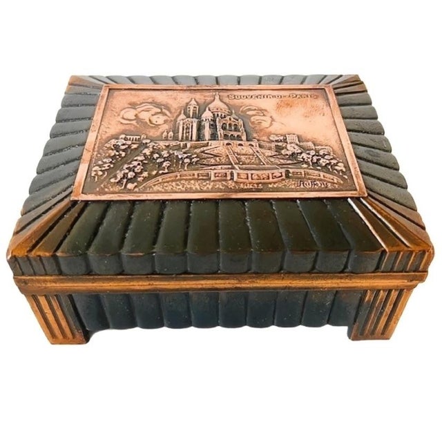 1920s Art Deco Jewelry Box with Copper, 1920s For Sale - Image 5 of 5