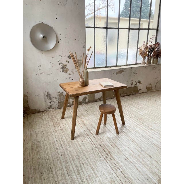 Vintage Brutalist Oak Table, 1950s For Sale - Image 10 of 18