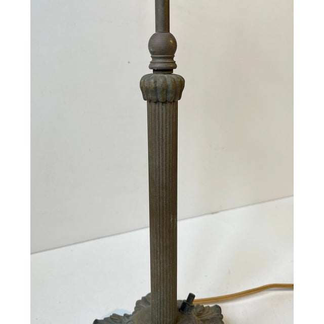 Metal Antique Danish Brass Lion Paw Table Lamp, 1920s For Sale - Image 7 of 11
