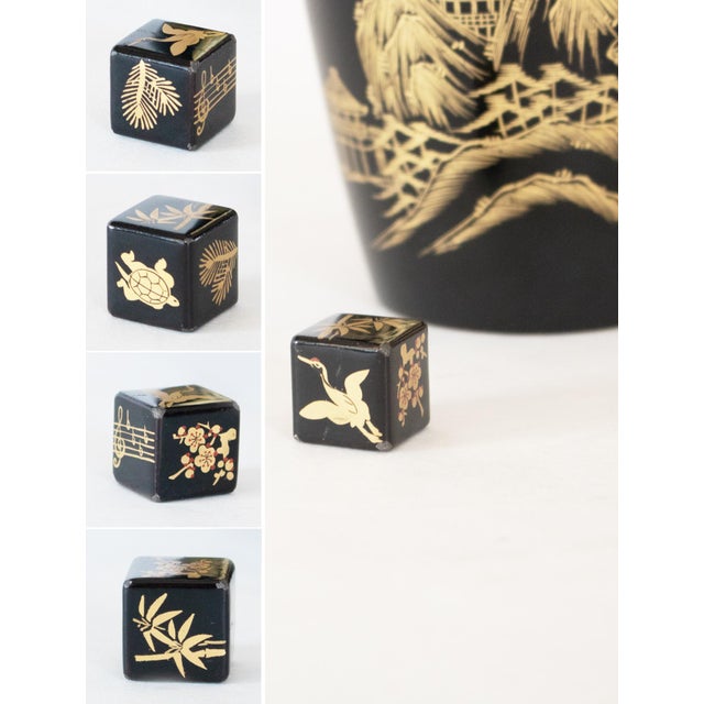 1940s 1940s Japanese Shikki Lacquered Wood Set Cocktail Shaker Set - 14 Pieces For Sale - Image 5 of 14