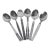 1960s Curated Set of 6 Mid Century Modern Stainless Steel Tea or Dessert Spoons, Mismatched For Sale