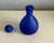 Cobalt Blue Frosted Glass Vase & Bottle With Ball Stopper For Sale - Image 4 of 6