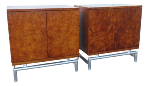White Furniture Hollywood Regency Nightstands End Bedside Tables a Pair 6313