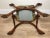 British 19th Century X Frame Carved Walnut Window Stool With Hunting Dog Heads For Sale - Image 10 of 10