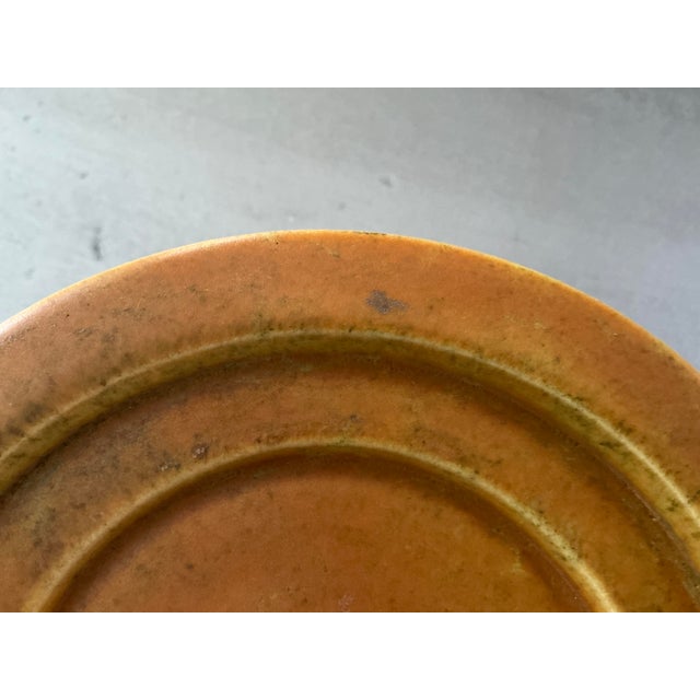 Vintage Mid-Century Haeger Pottery Pedestal Candle Holder – Warm Orange/Yellow Drip Glaze For Sale - Image 14 of 14