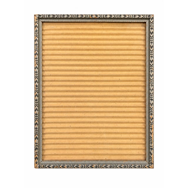 Antique 1920s Hand-Painted Black and Gold Wood Picture Frame For Sale In San Diego - Image 6 of 6