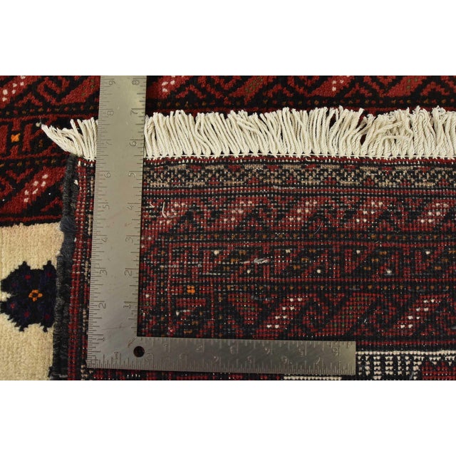 Baloch Rug 3’9” X 5’8” Ivory Wool Vintage Tribal Hand-Knotted Oriental Carpet For Sale - Image 13 of 13