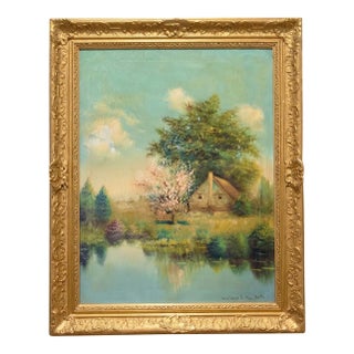 Wallace D. MacBeth (American/Scottish, 20th Century) Vintage Landscape Oil Painting For Sale