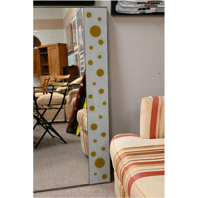 Large Vintage Mirror With Decorative Hand Painted Side Panels For Sale - Image 4 of 5
