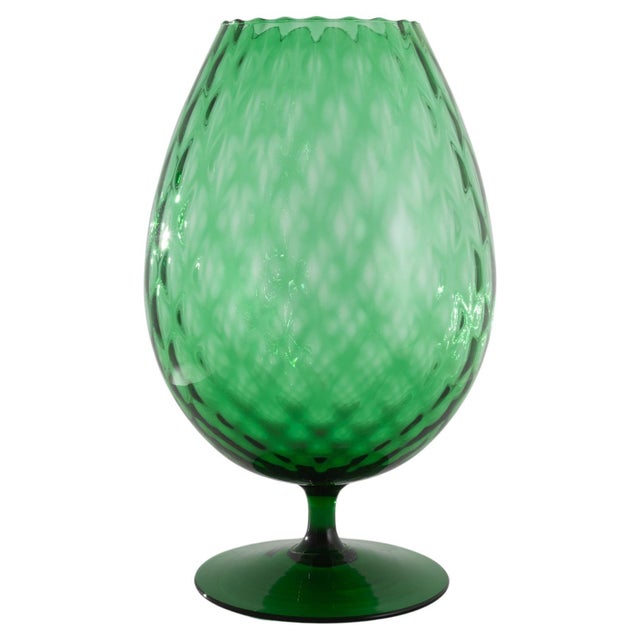 1960s Italian Green Glass Goblet For Sale - Image 9 of 18
