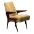 Vittorio Dassi Attr, Italian Mid-Century Modern Armchair, Honey Shearling, 1950s For Sale