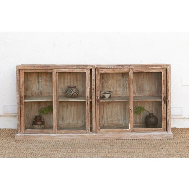 Tan Long 20th Century Teak Sideboard With Glass Sliding Door For Sale - Image 8 of 8