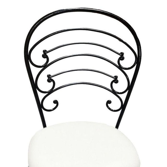 Black Restored Mid-Century Iron Café Patio/Outdoor "Ribcage" Chair by Woodard Set of 30 For Sale - Image 8 of 9