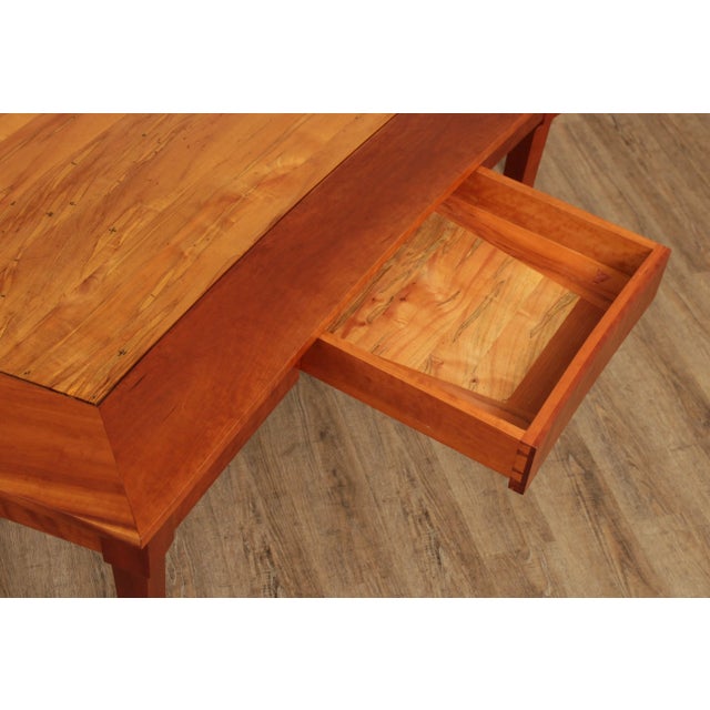 Studio Crafted Custom Quality Cherry One-Drawer Writing Desk For Sale - Image 11 of 13
