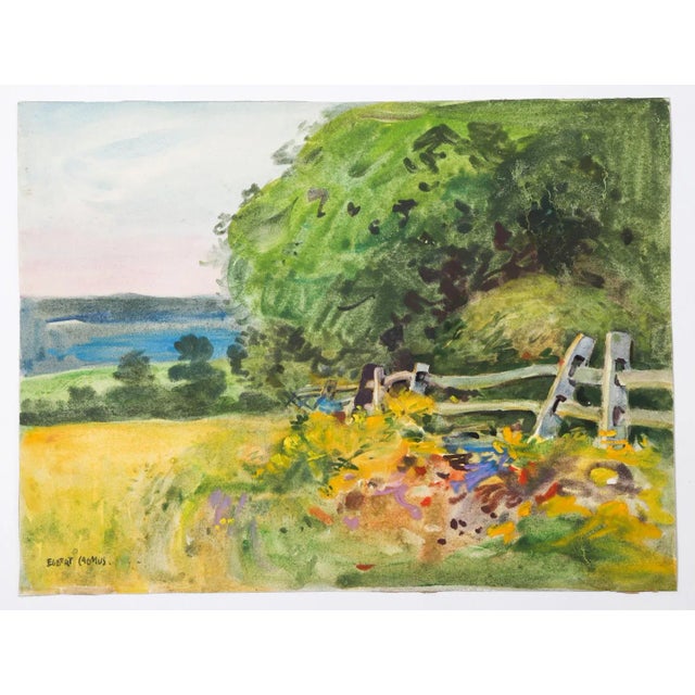 Vintage 1922 New Jersey Landscape Watercolor Painting by Egbert Cadmus For Sale In Seattle - Image 6 of 7