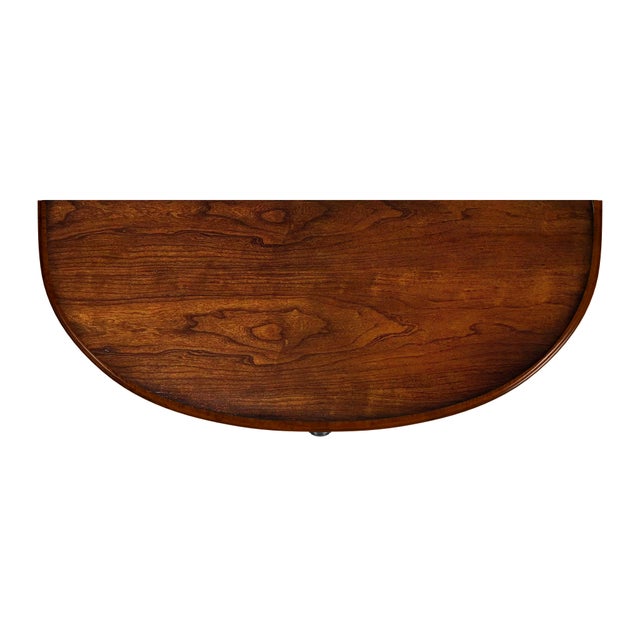 Mozart Demilune Console Table, Medium Brown For Sale In Chicago - Image 6 of 7