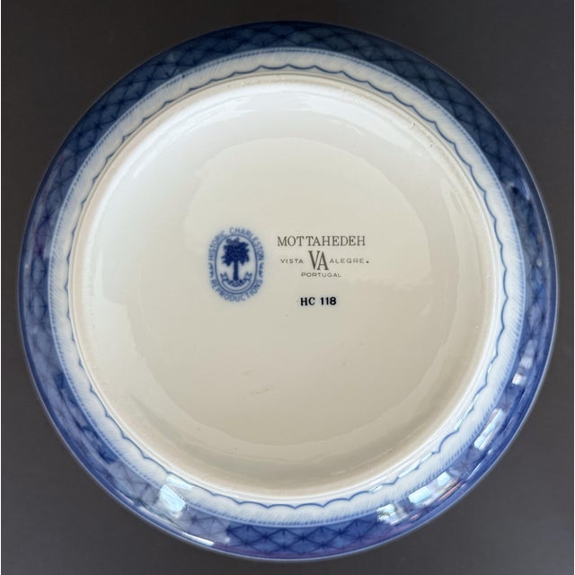 Beautiful, authentic blue and white porcelain temple jar (or lidded ginger jar) by Mottahedeh in the "Blue Canton"...