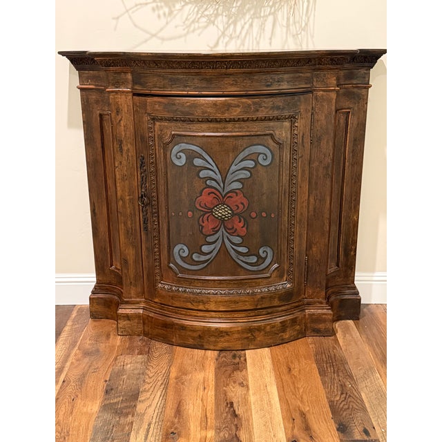 Habersham Plaza Collection 1 Door Painted Demilune Cabinet For Sale - Image 12 of 12