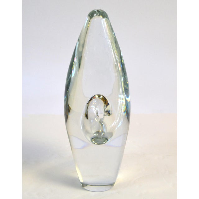 A large Scandinavian Modern transparent orchid vase by Timo Sarpaneva. Engraved at the Base, Timo SARPANEYA, numbered...